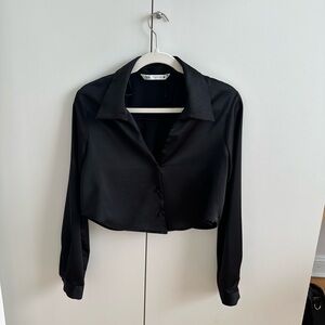 Black satin shirt